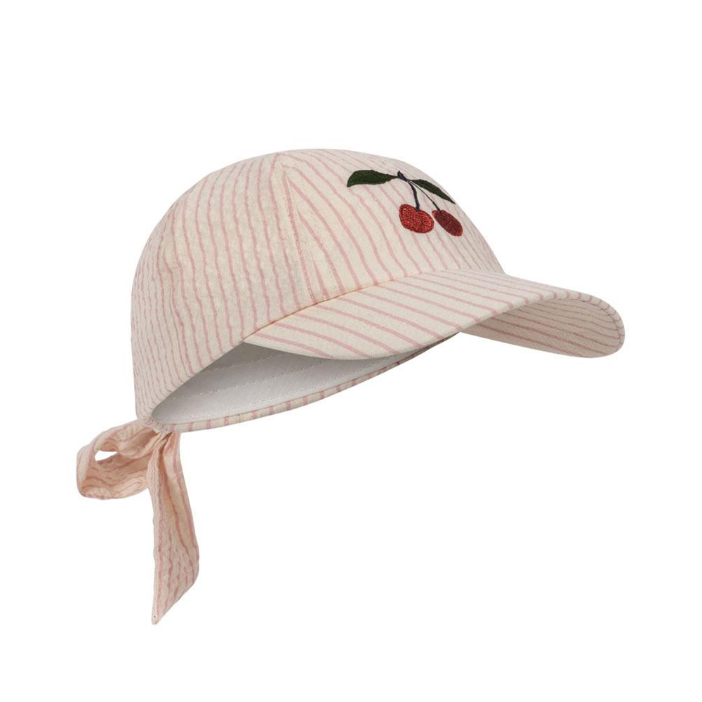 Konges Sløjd Cap &#39;Ellie Bow&#39; Peony Stripe