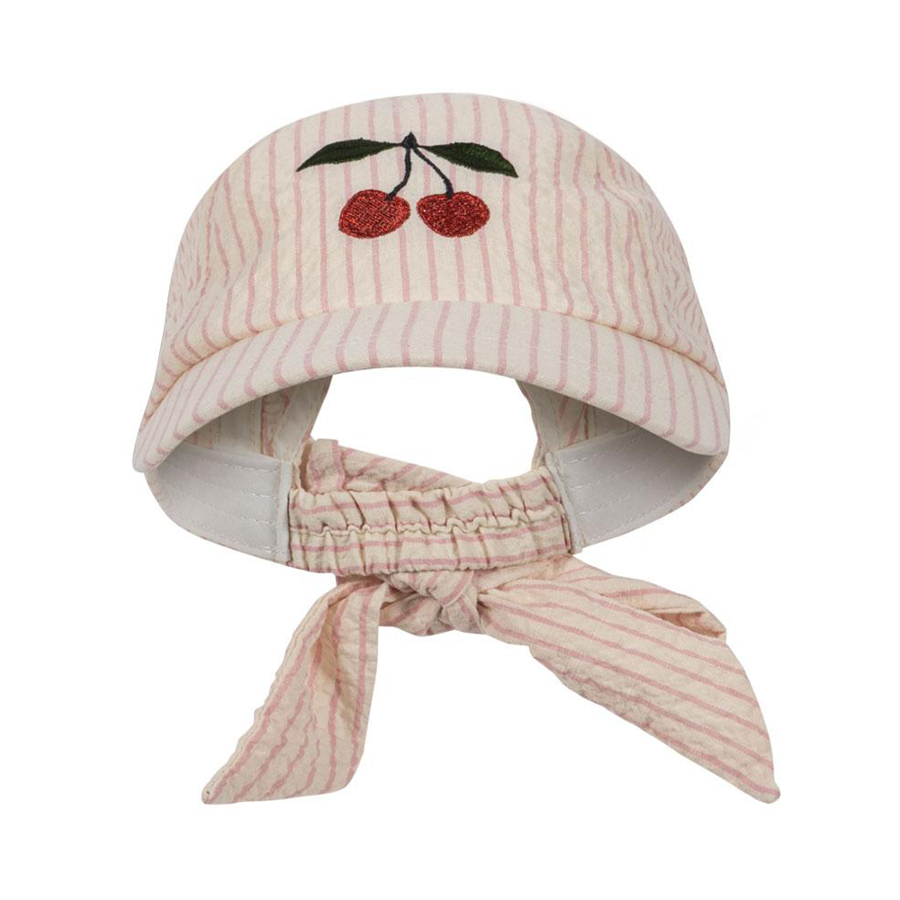Konges Sløjd Cap &#39;Ellie Bow&#39; Peony Stripe