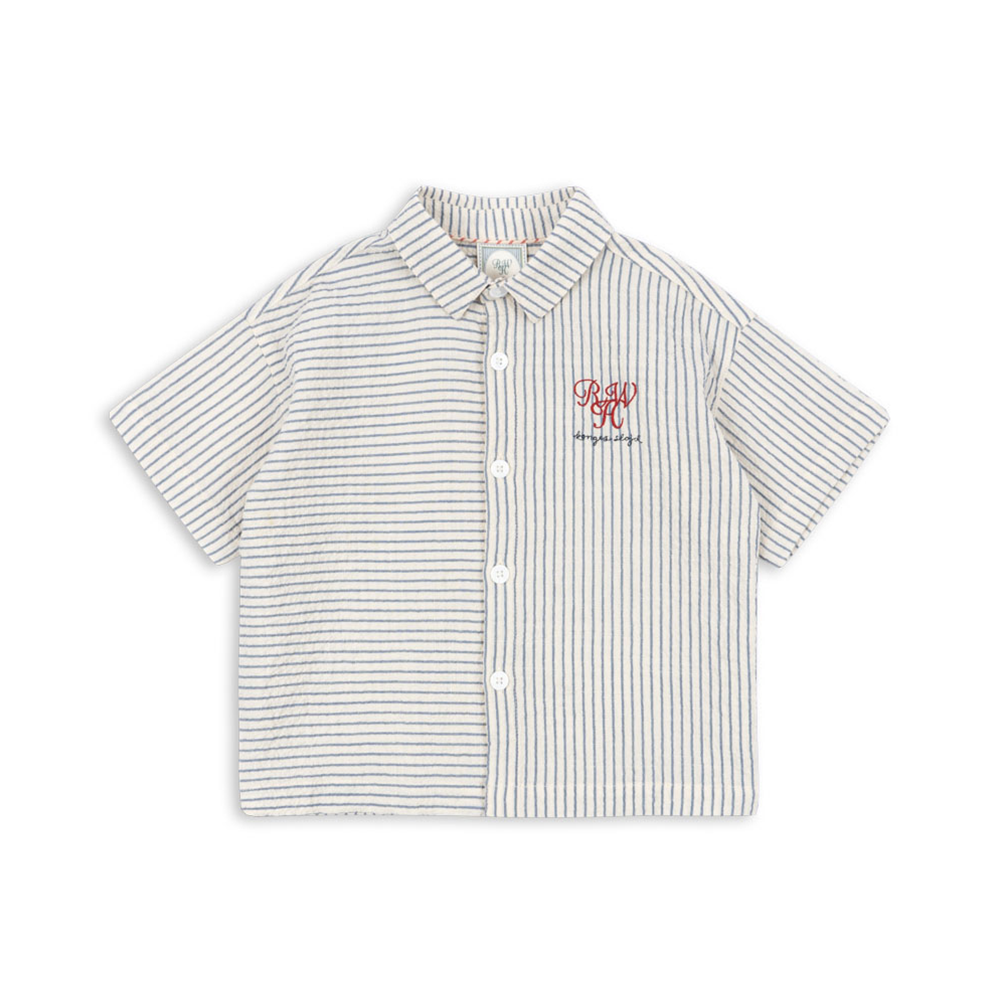 Konges Sløjd Seersucker-Hemd &#39;RHW X KS&#39; Duo Stripe Blue