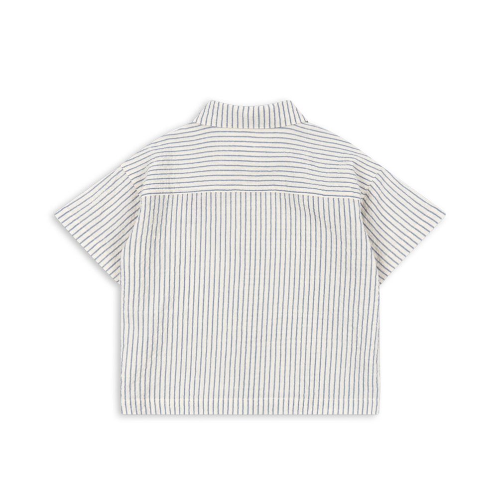 Konges Sløjd Seersucker-Hemd &#39;RHW X KS&#39; Duo Stripe Blue