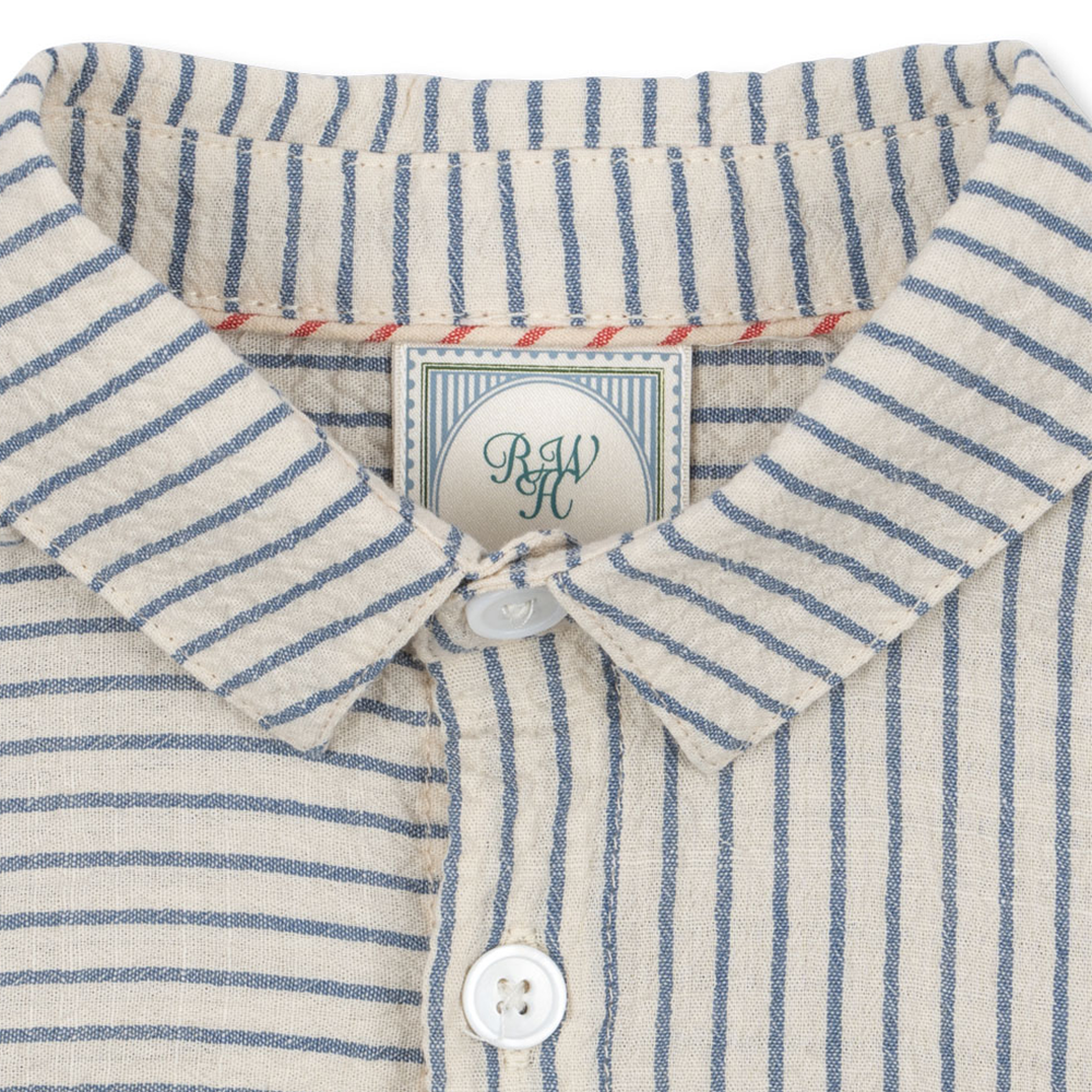 Konges Sløjd Seersucker-Hemd &#39;RHW X KS&#39; Duo Stripe Blue