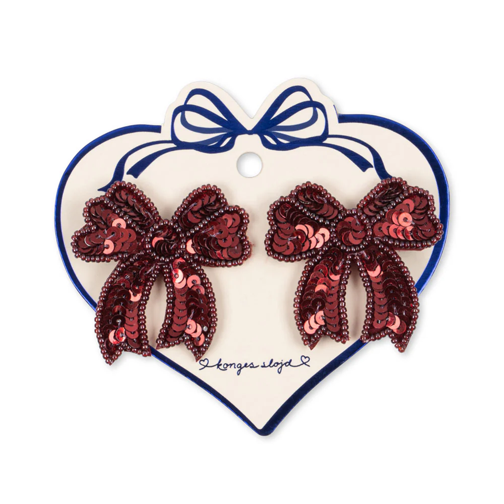 Konges Sløjd Pailletten Haarclips 'Sequin Bow' Rio Red