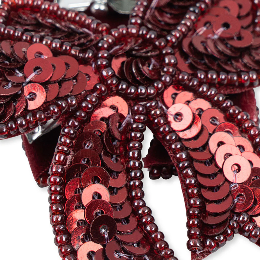 Konges Sløjd Pailletten Haarclips 'Sequin Bow' Rio Red