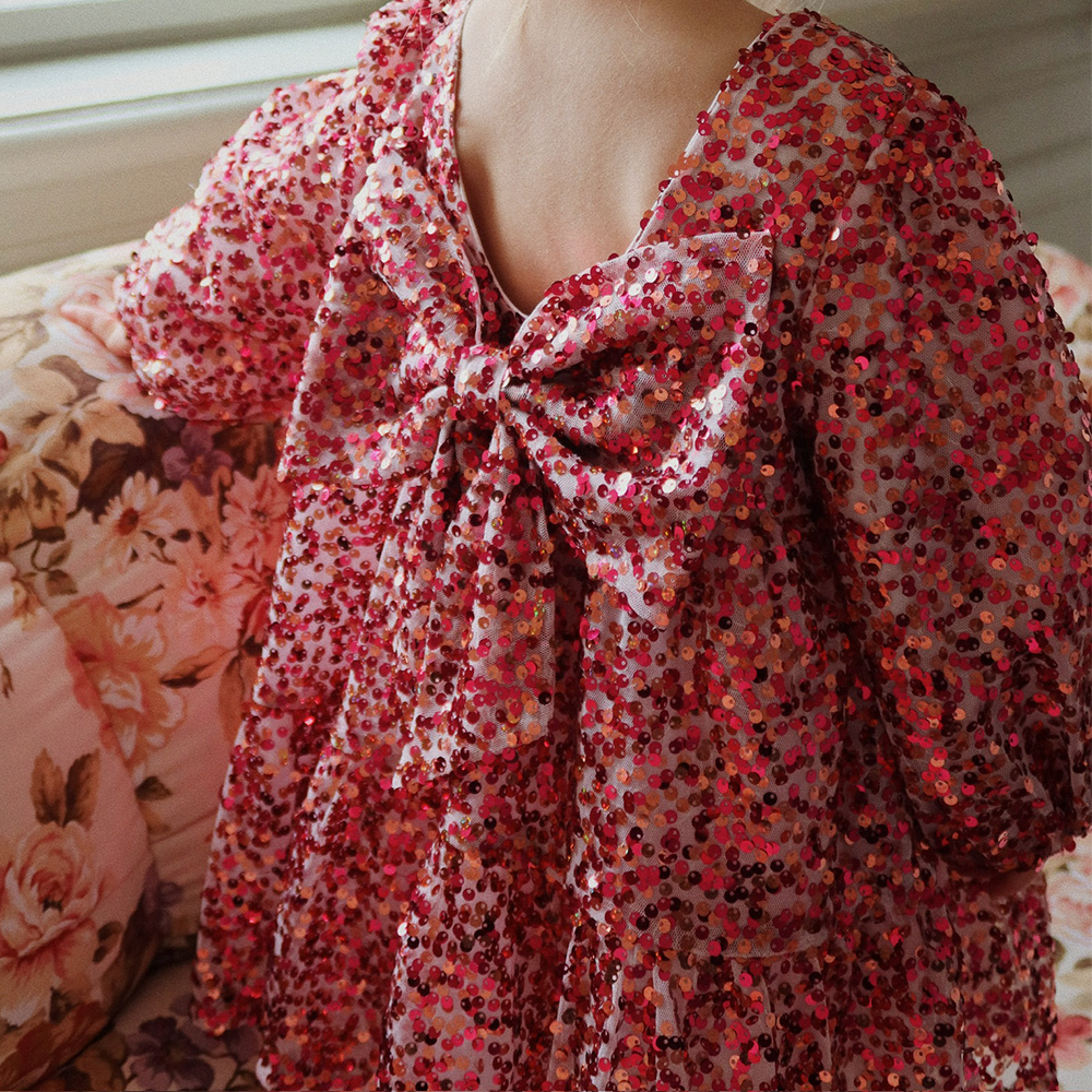 Konges Sløjd Pailletten-Kleid 'Lila Bow' Sparkling Sangria