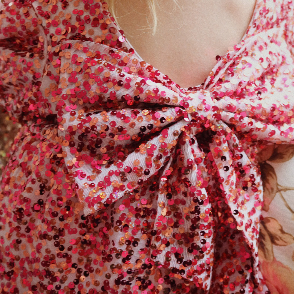 Konges Sløjd Pailletten-Kleid 'Lila Bow' Sparkling Sangria