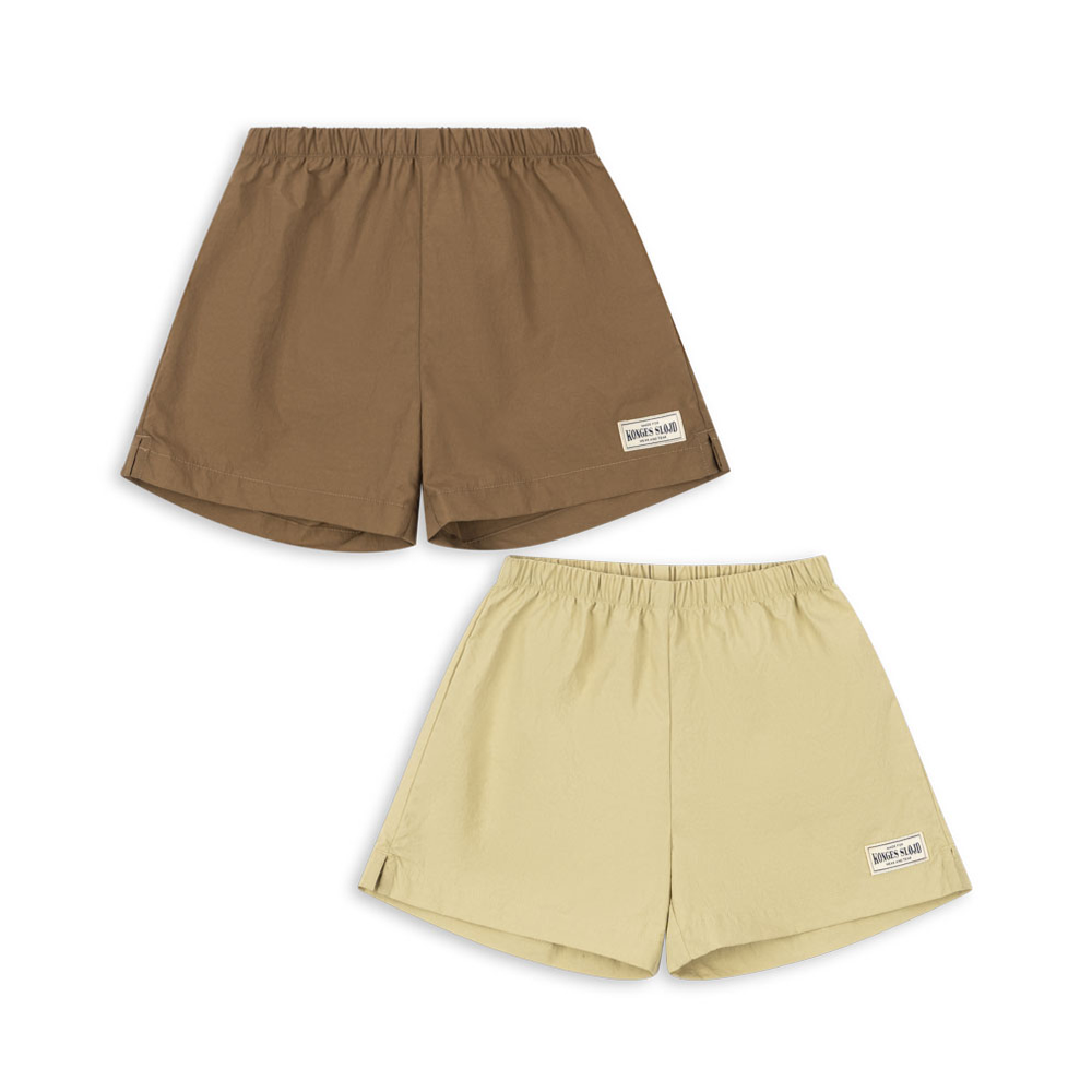 Konges Sløjd Lot de 2 shorts 'Acty' Pale Olive Green/Ermine