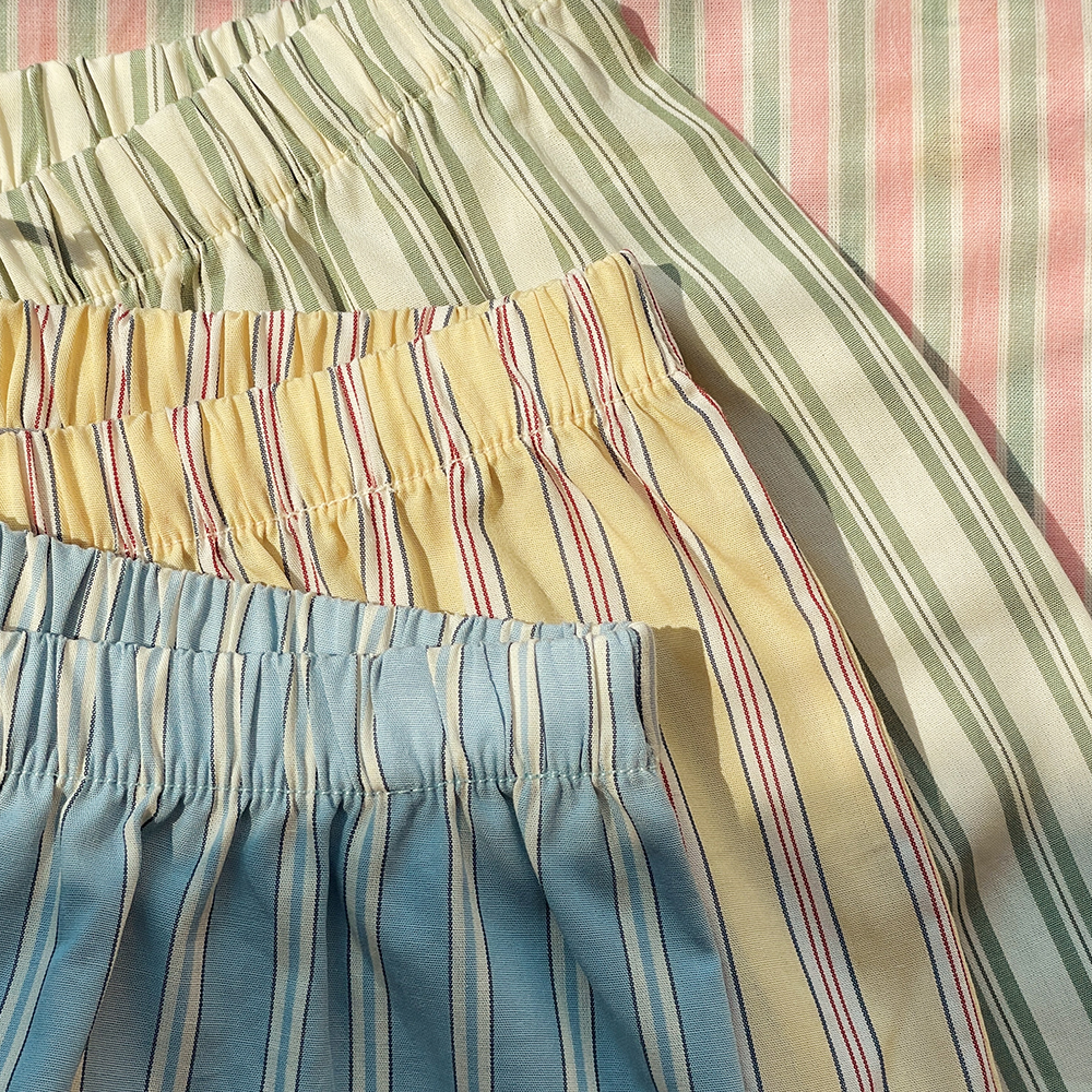 Lot de 3 shorts en coton Konges Sløjd « Azur » Soleil/Bleu/Basil Stripe