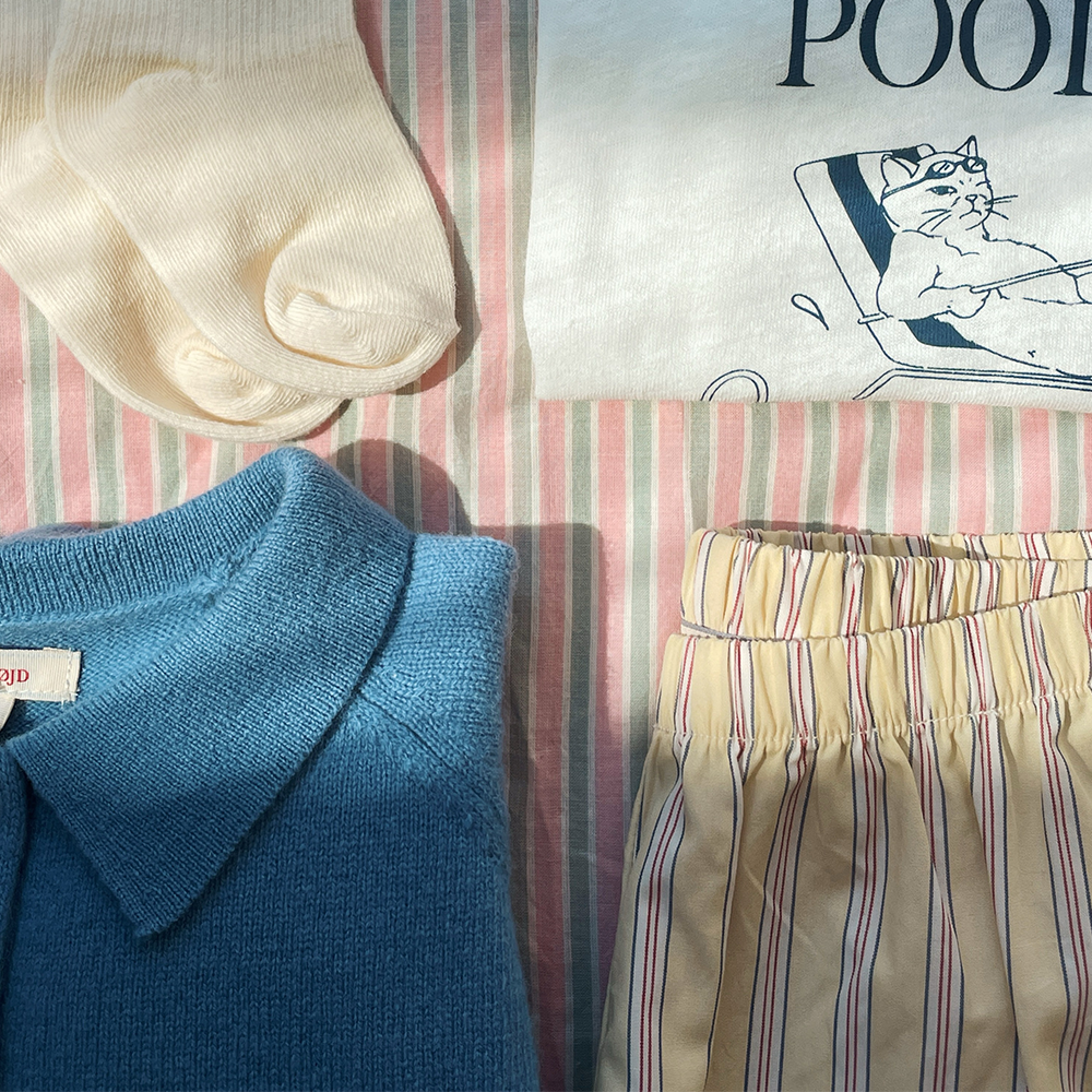 Lot de 3 shorts en coton Konges Sløjd « Azur » Soleil/Bleu/Basil Stripe