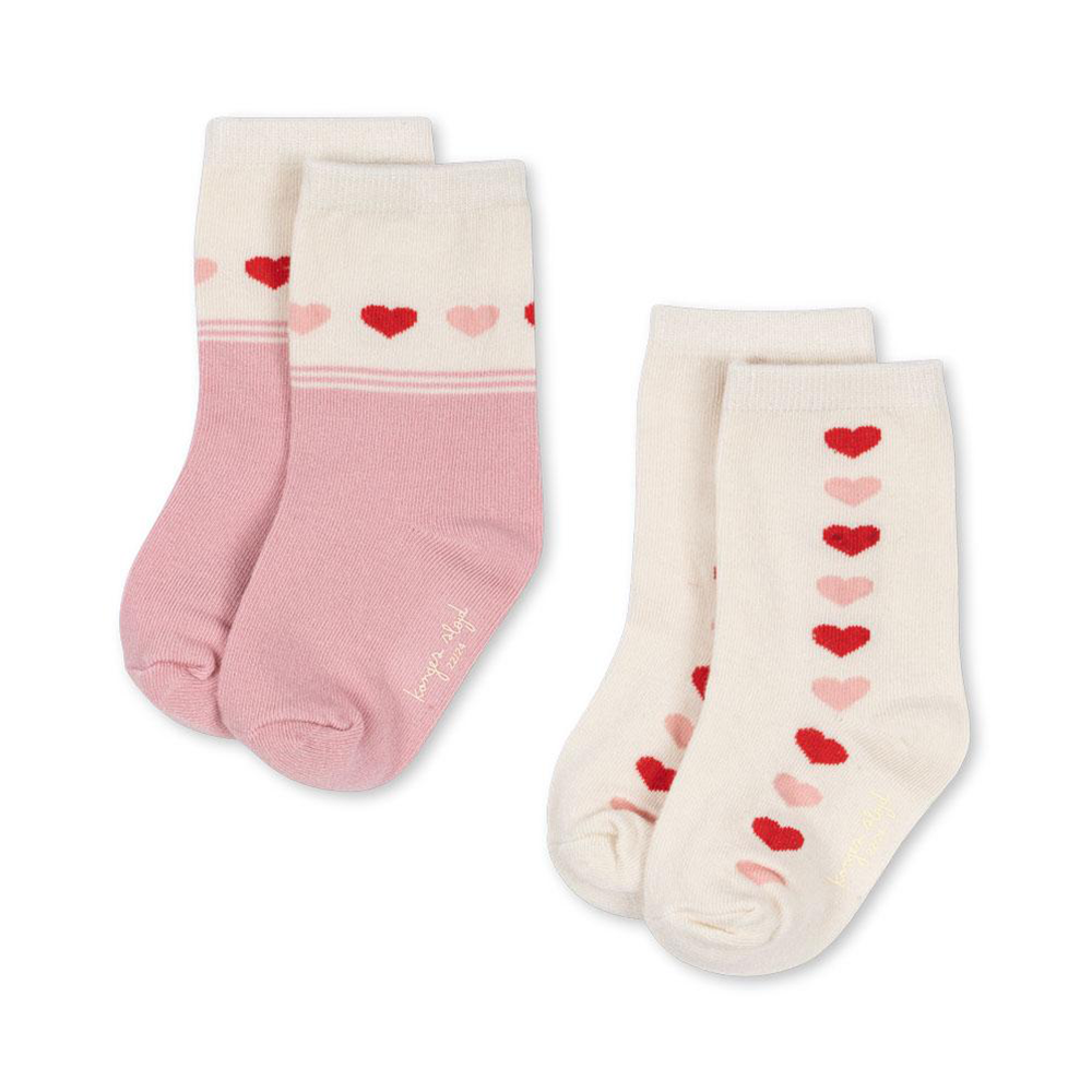 Konges Sløjd Socken 2er Pack &#39;Jaquard&#39; Heart