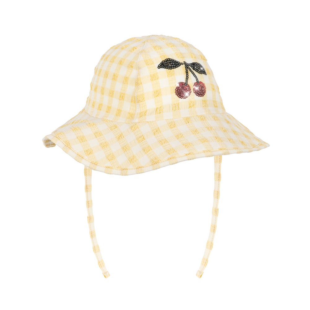Konges Sløjd Sonnenhut zum Baden 'Etta' Banana Almond Check - Online MY SNOWFLAKE