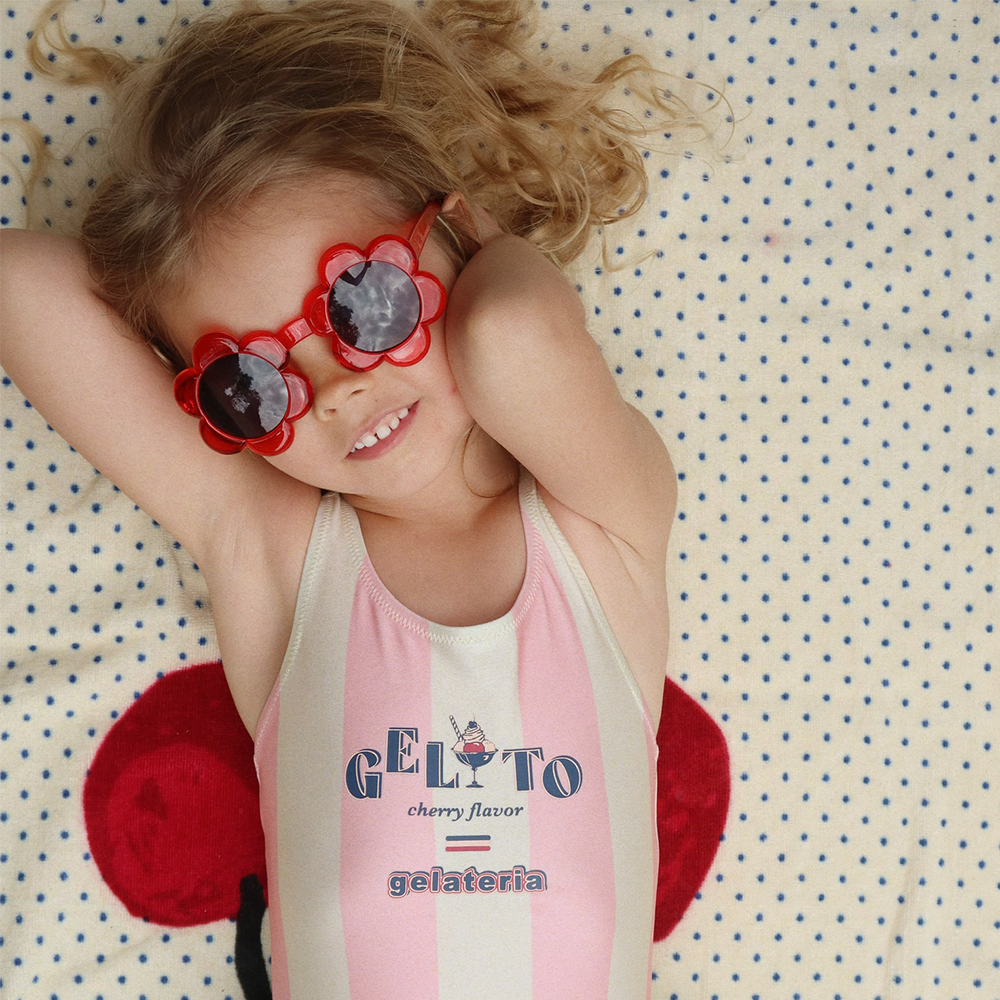 Konges Sløjd Lunettes de soleil enfant 'Junior Flower' 5-10 ans Rouge