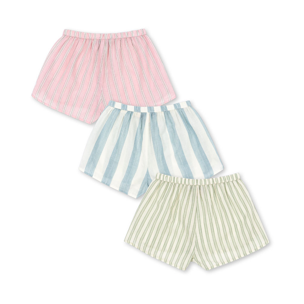 Shorts Konges Sløjd en coton, lot de 3 « Asli » Basil/Orchid/Bleu Stripe