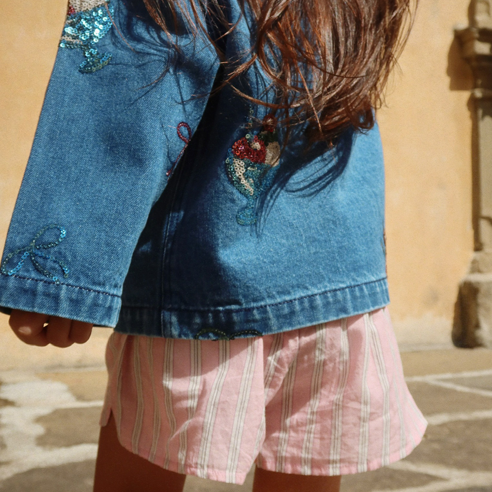 Shorts Konges Sløjd en coton, lot de 3 « Asli » Basil/Orchid/Bleu Stripe