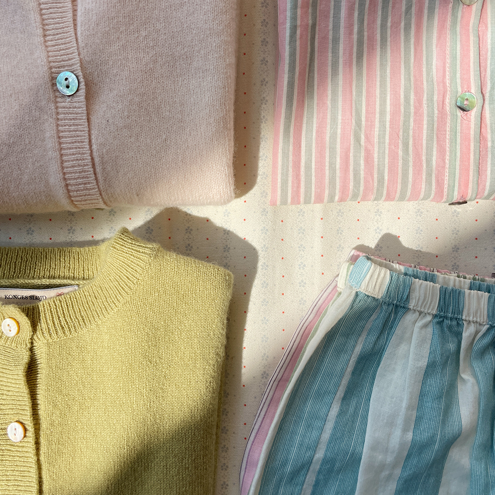 Shorts Konges Sløjd en coton, lot de 3 « Asli » Basil/Orchid/Bleu Stripe