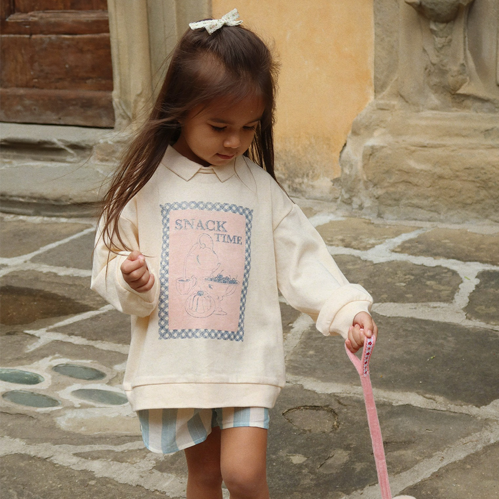 Konges Sløjd Polo Sweatshirt 'Spotty' Buttercream