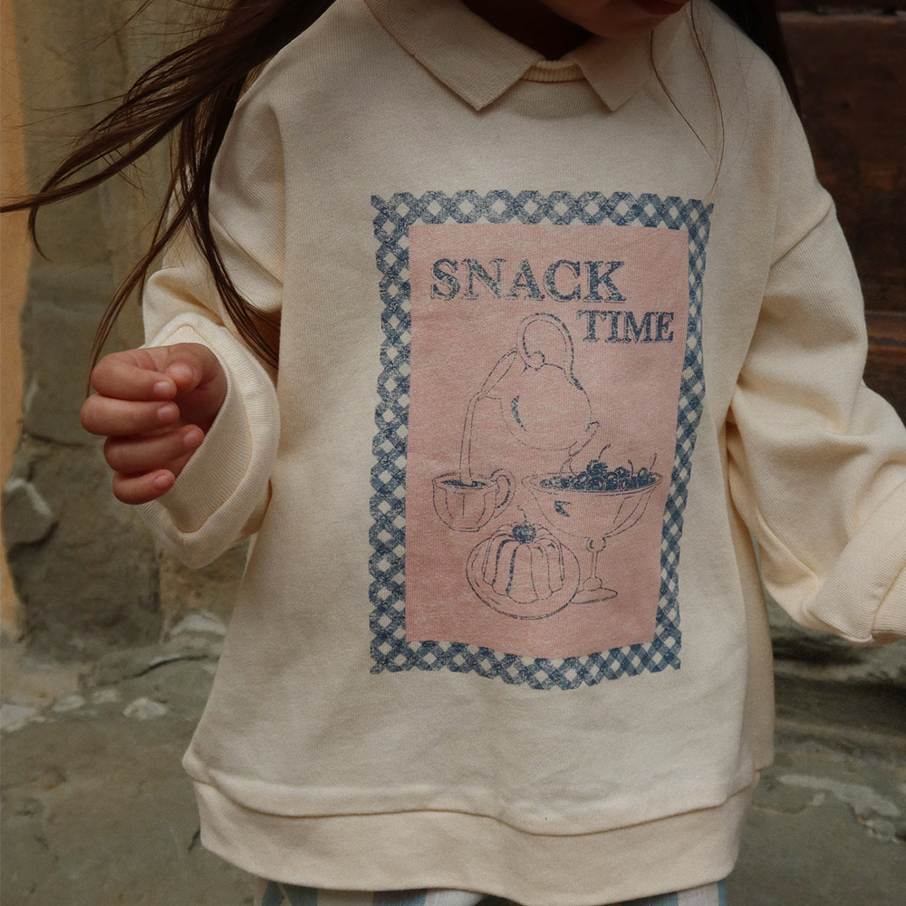 Konges Sløjd Polo Sweatshirt 'Spotty' Buttercream