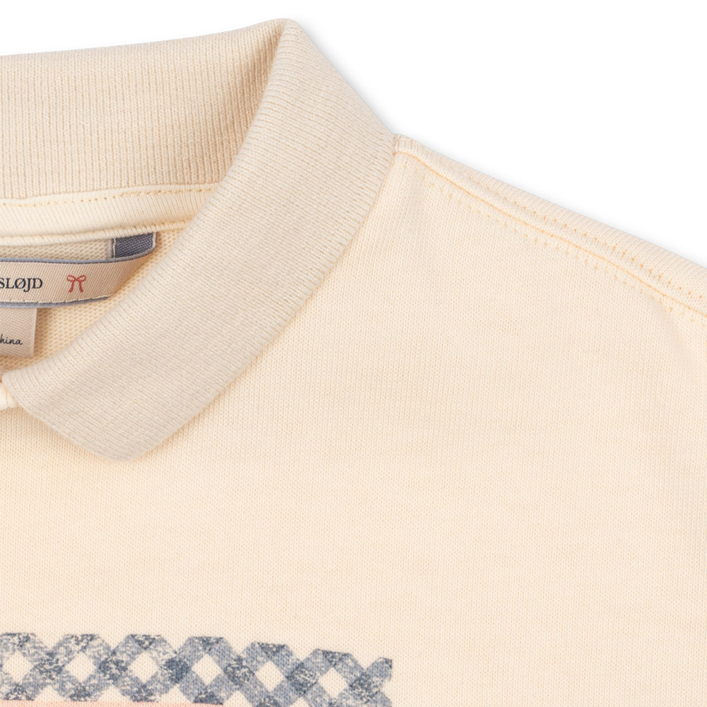Konges Sløjd Polo Sweatshirt 'Spotty' Buttercream