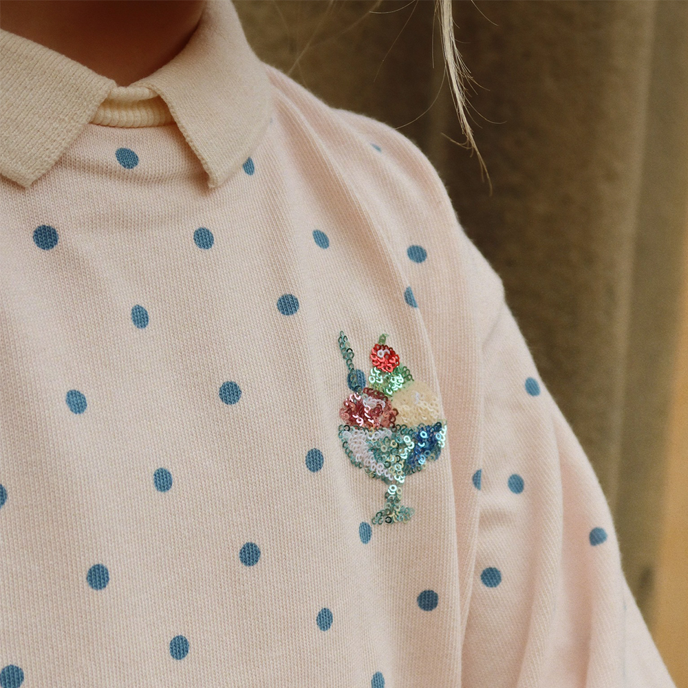 Konges Sløjd Polo Sweatshirt 'Spotty' Rosewater Dot