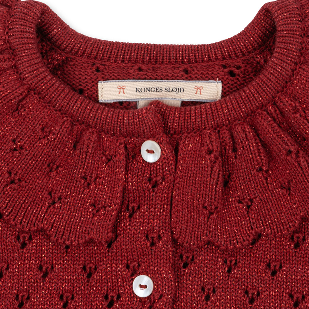 Konges Sløjd Strickcardigan mit Kragen &#39;Holiday&#39; Red Dahlia