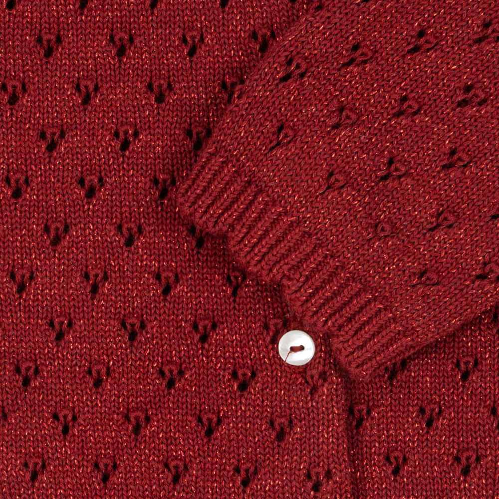 Konges Sløjd Strickcardigan mit Kragen &#39;Holiday&#39; Red Dahlia