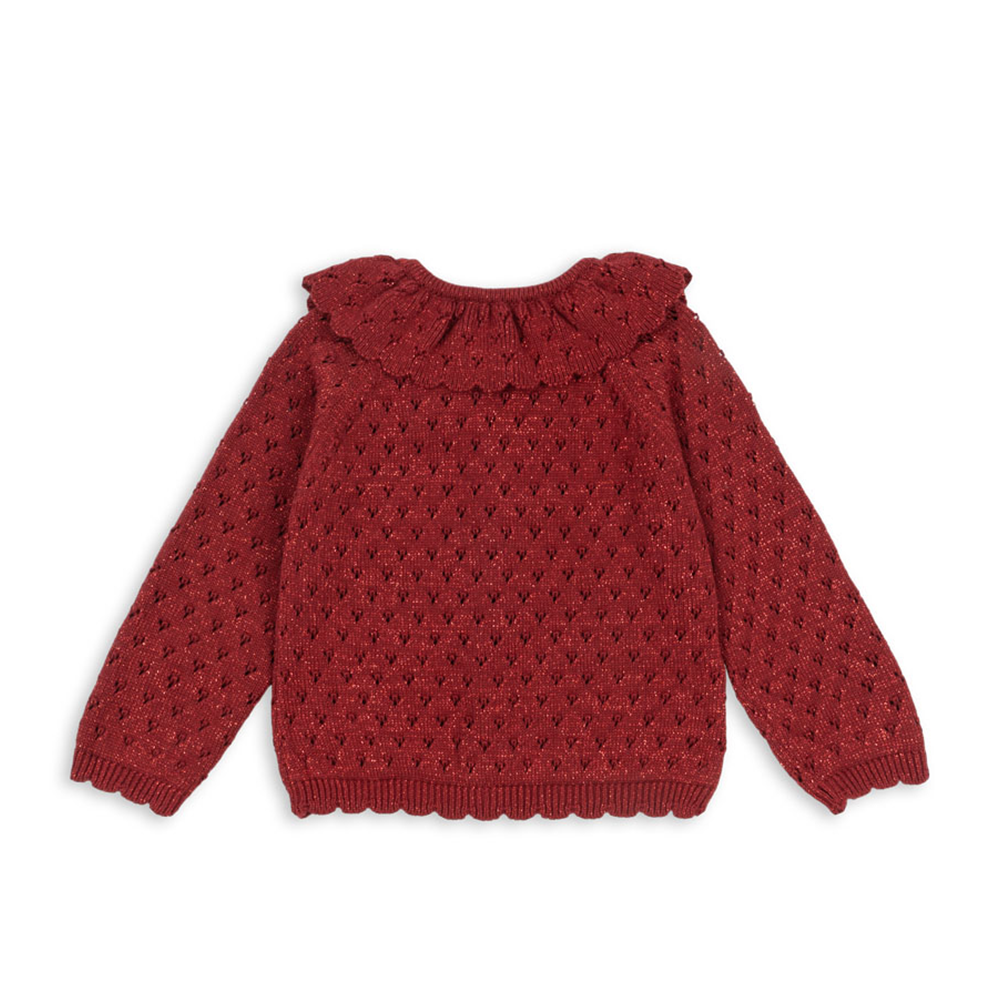 Konges Sløjd Strickcardigan mit Kragen &#39;Holiday&#39; Red Dahlia