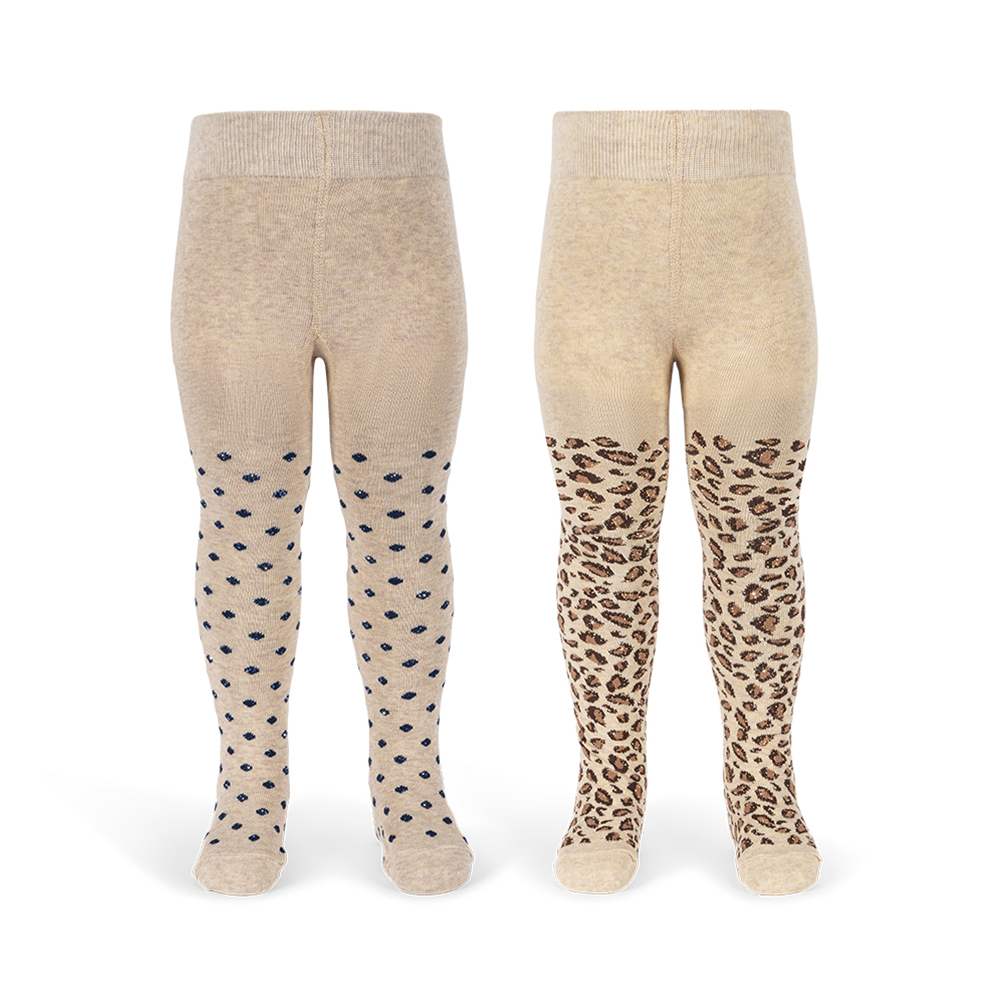 Konges Sløjd Lurex Strumpfhose 2er Pack 'Jacquard' Leo and Dot Glitter