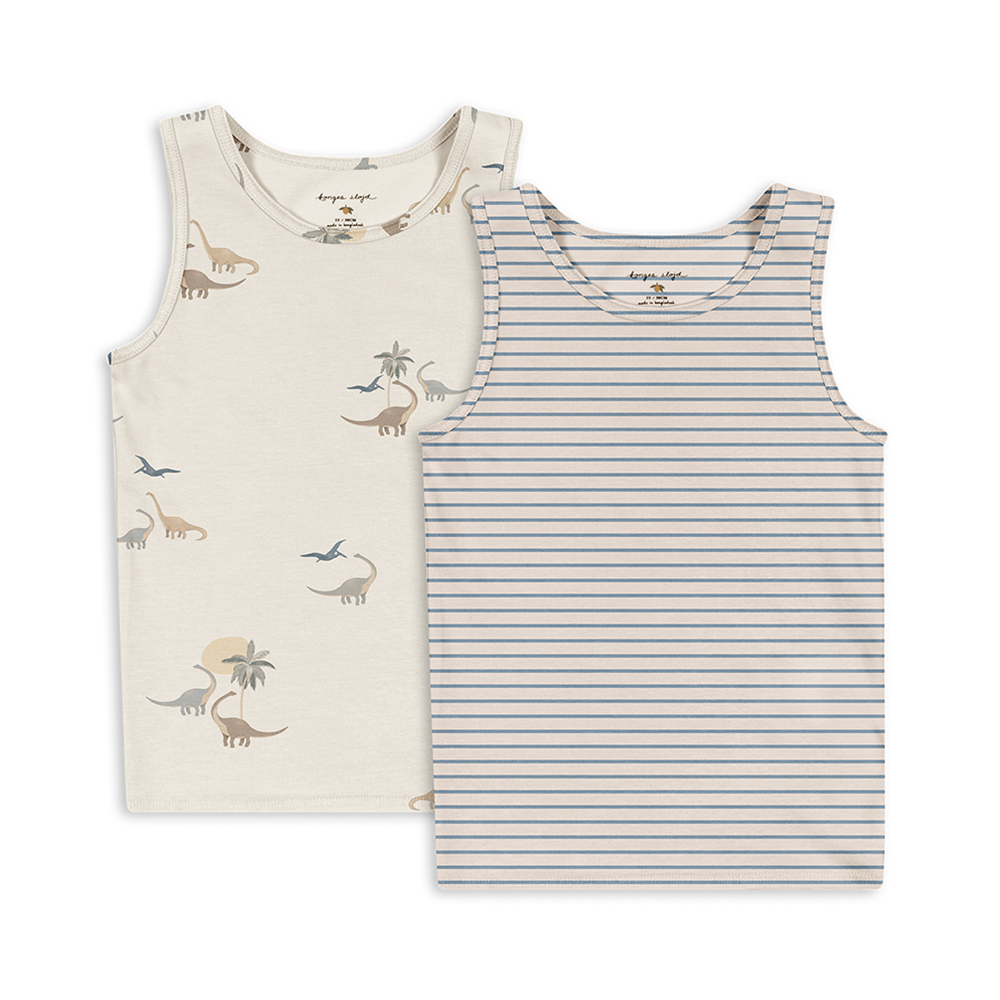 Konges Sløjd Tank Top 2er Set 'Basic' Kubi/Stripe Bluie - Online MY SNOWFLAKE