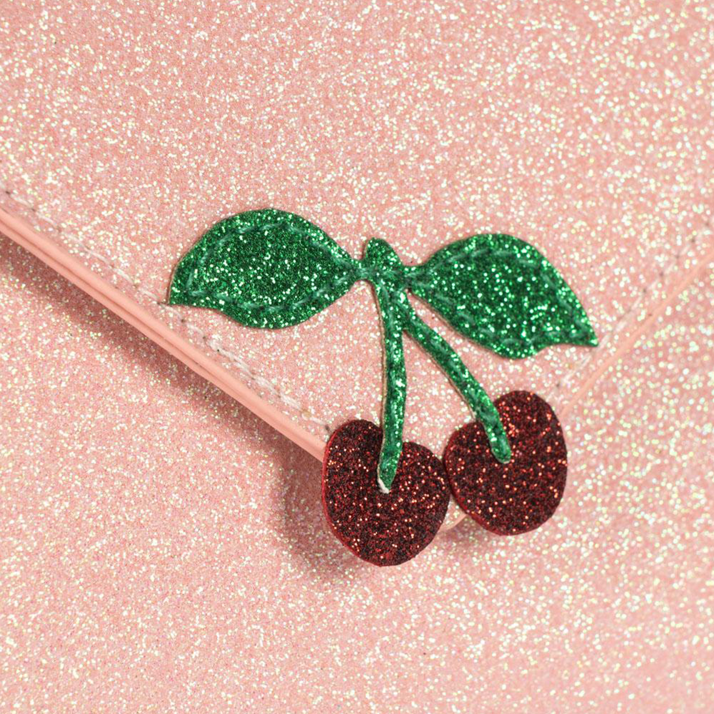 Konges Sløjd Umhängetasche &#39;Love Letter&#39; Pink Glitter