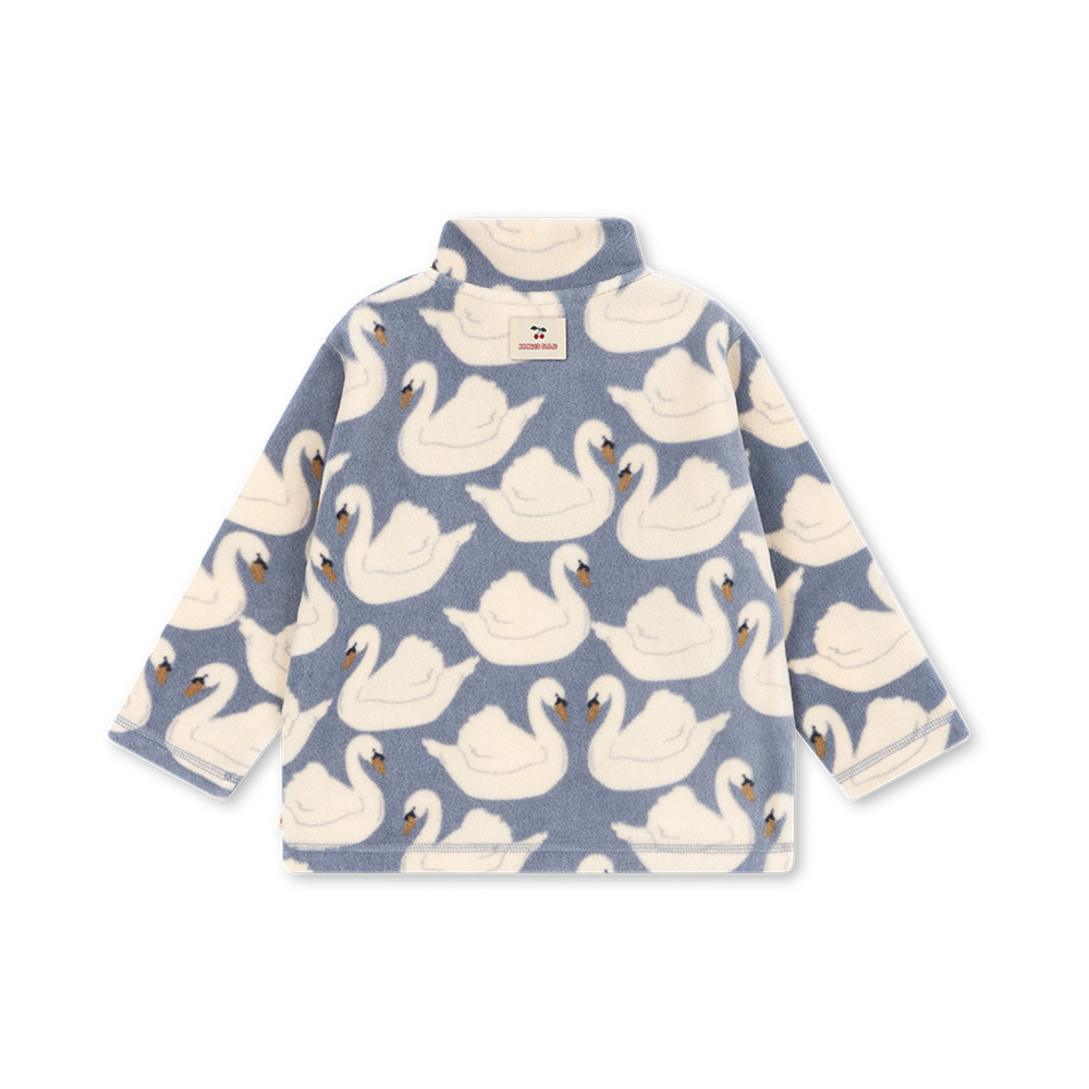 Konges Sløjd Fleece Pullover mit Reissverschluss 'Tavi' Swan