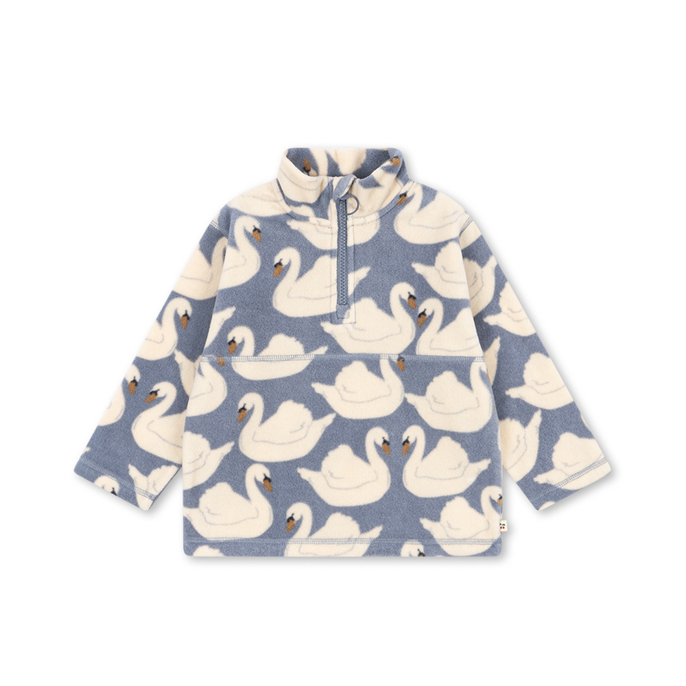 Konges Sløjd Fleece Pullover mit Reissverschluss 'Tavi' Swan