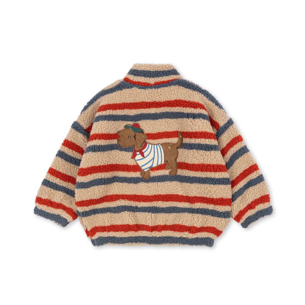 Konges Sløjd Teddy Jacket 'Jody Embroidery' Tangerine Stripe