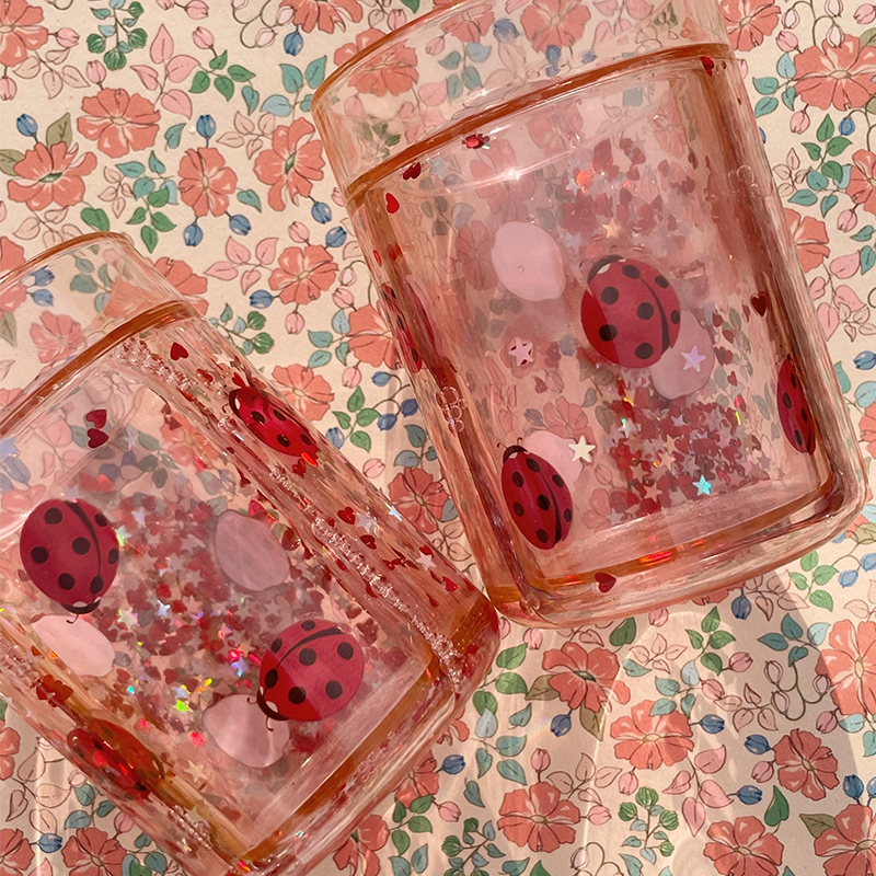 Konges Sløjd  2er Set Glitzer Becher Ladybug