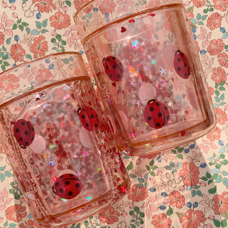 Konges Sløjd  2er Set Glitzer Becher Ladybug