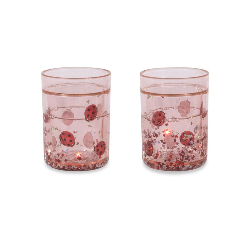 Konges Sløjd  2er Set Glitzer Becher Ladybug