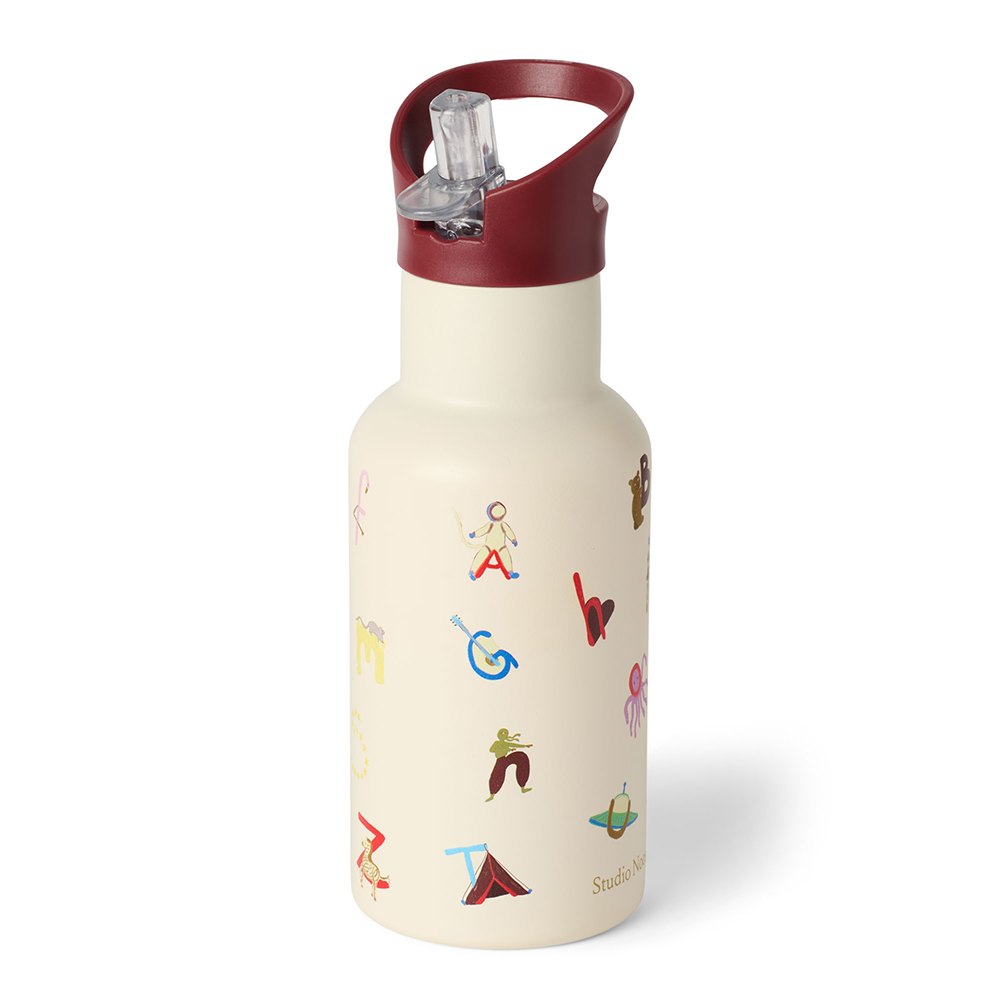 Studio Noos Edelstahl-Trinkflasche 'Alphabet' 350 ml
