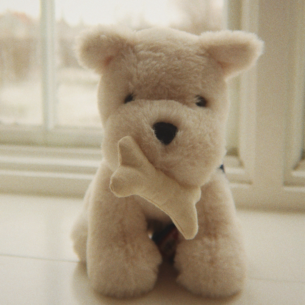 Konges Sløjd  Plüschtier Welpe mit Tasche 'Terry Puppy' Coeur Coloré