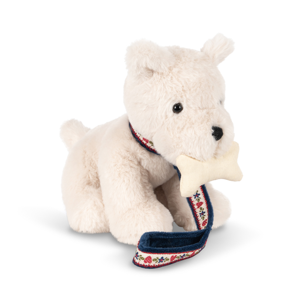 Konges Sløjd  Plüschtier Welpe mit Tasche 'Terry Puppy' Coeur Coloré