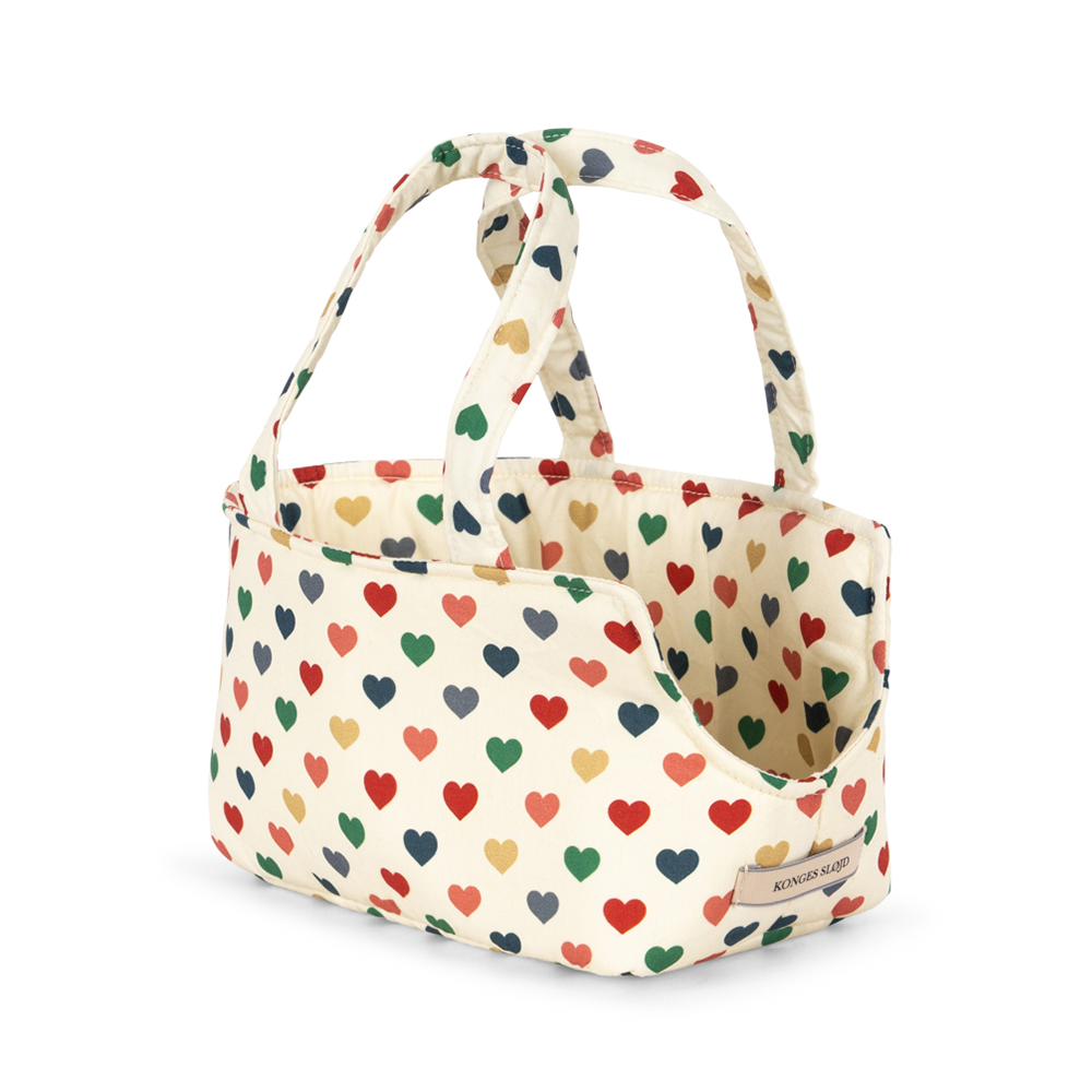 Konges Sløjd  Plüschtier Welpe mit Tasche 'Terry Puppy' Coeur Coloré