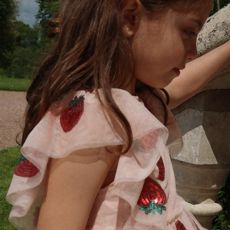 Konges Sløjd Kleid mit Rüschen &#39;Yvonne&#39; Strawberry