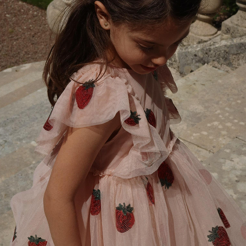 Konges Sløjd Kleid mit Rüschen &#39;Yvonne&#39; Strawberry