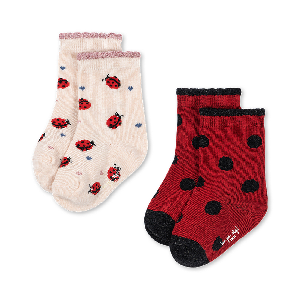 Konges Sløjd 2-pack 'Jaquard' Ladybug Socks