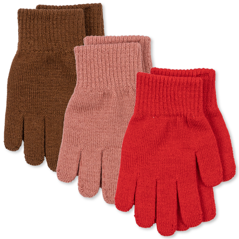 Kinder Handschuhe in Braun, Rosa und Rot