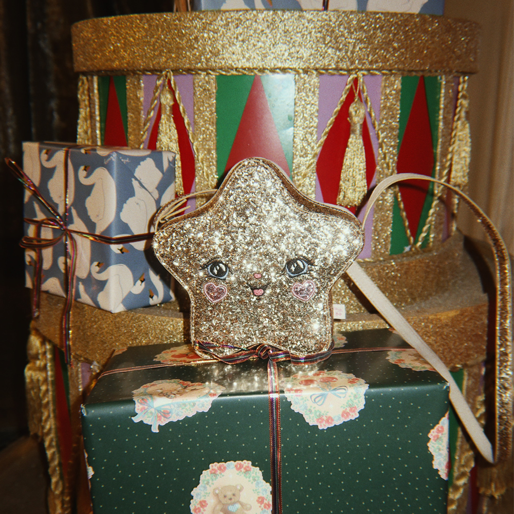 Sac à bandoulière à sequins Konges Sløjd 'Tut Star' doré