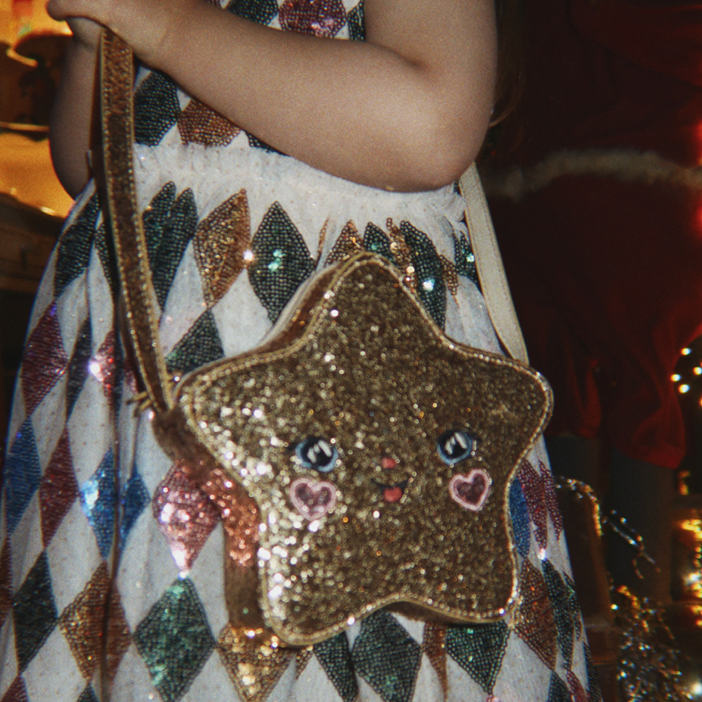 Sac à bandoulière à sequins Konges Sløjd 'Tut Star' doré