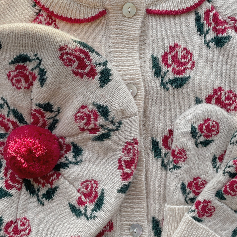 Konges Sløjd Strickcardigan mit Kragen 'Belou' Rose - Online MY SNOWFLAKE