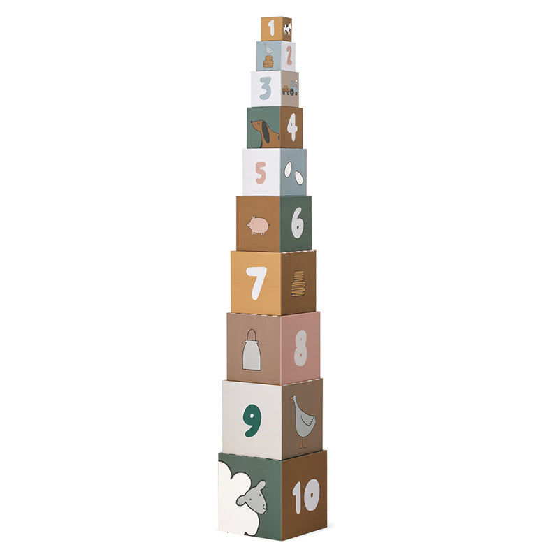 Liewood – Stapelturm Aaren mit tollen Bauernhof Motiven – 10 Boxen aus Karton