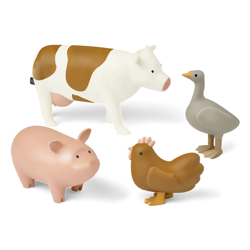 Liewood – tolle Bauernhof Tiere im 4er Set – mit Kuh, Schwein, Gans und Hahn