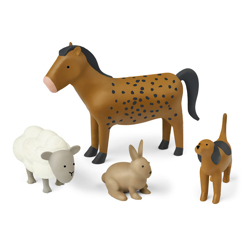 Liewood – tolle Bauernhof Tiere im 4er Set – mit Pferd, Schaf, Hase und Hund