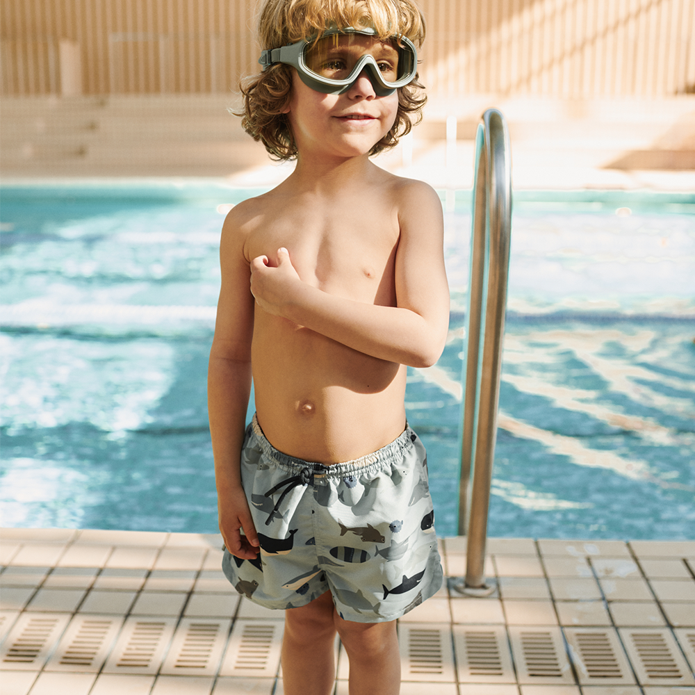 Liewood UV-Badeshorts 'Aiden' Shark/Dove Blue