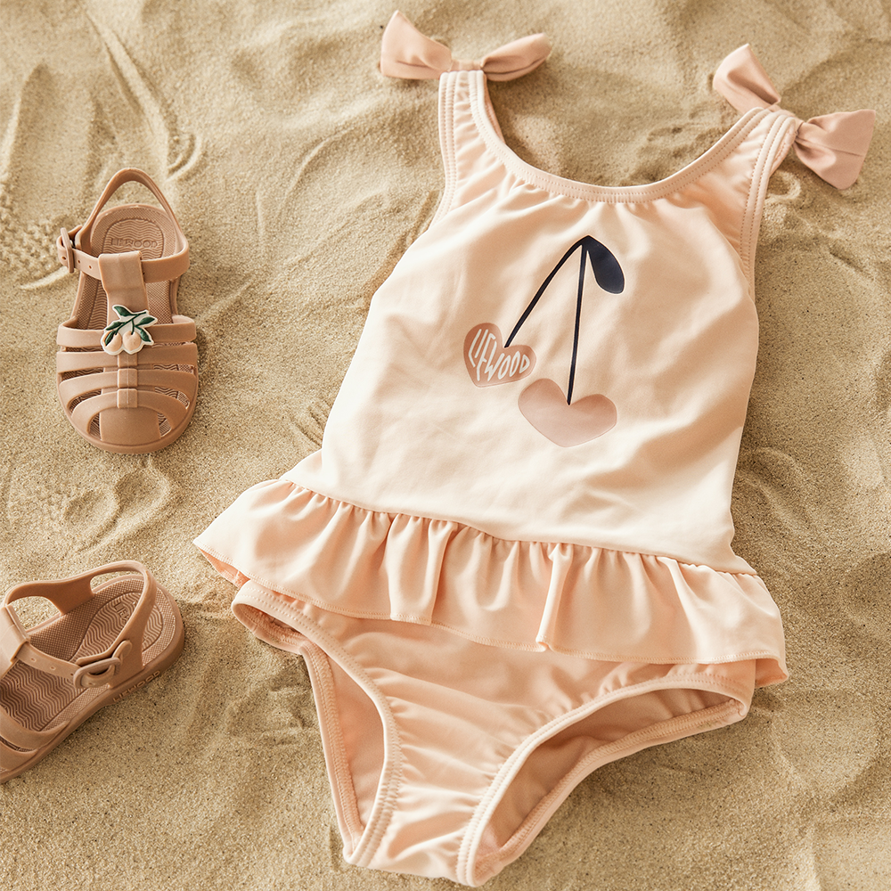 Liewood 'Amara' Apple Blossom UV Swimsuit with Bows